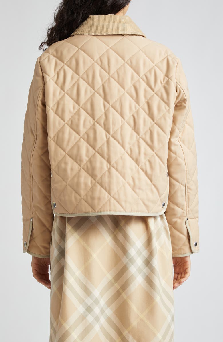 Burberry Lanford Corduroy Collar Quilted Jacket, Alternate, color, 