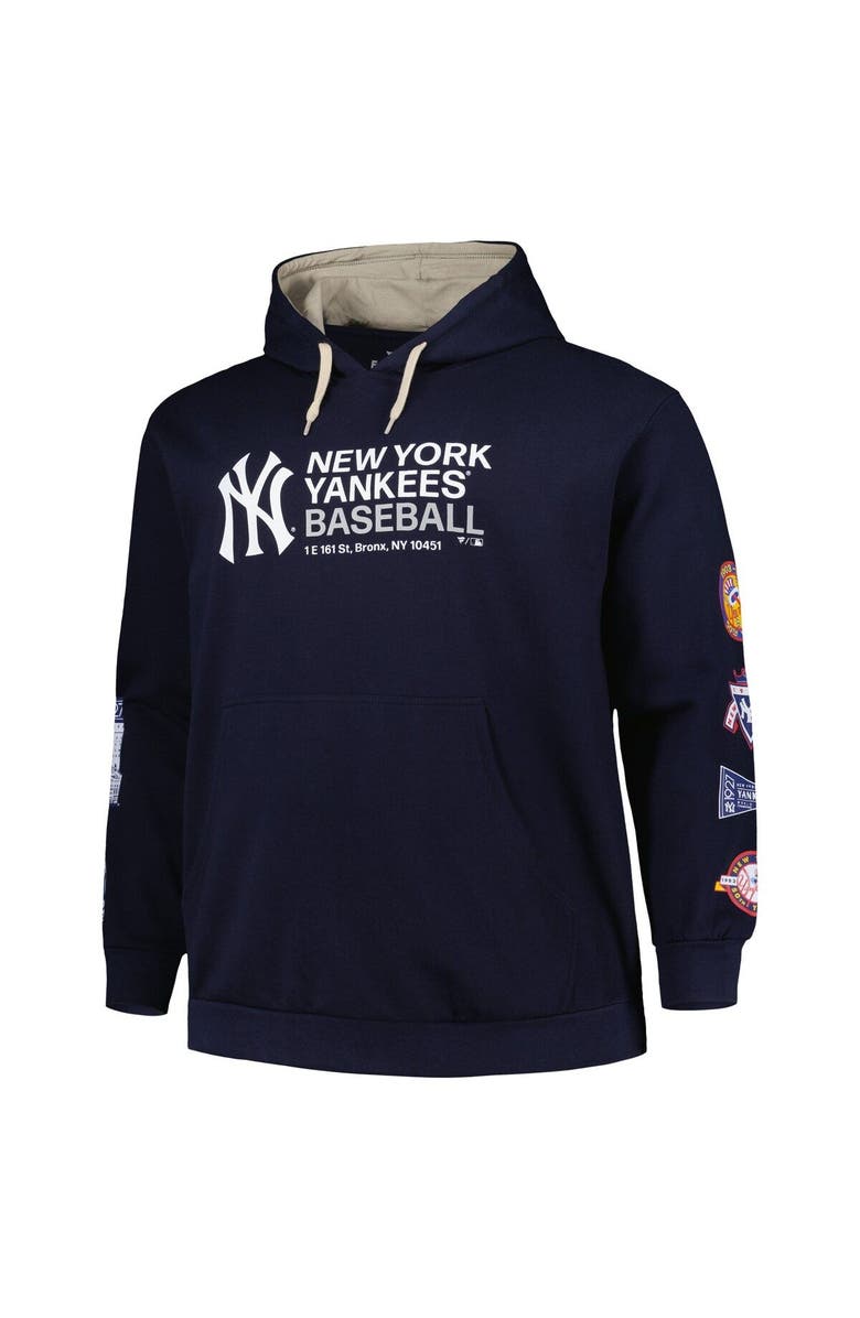 PROFILE Men's Navy New York Yankees Big & Tall Fleece Pullover Hoodie, Alternate, color, 