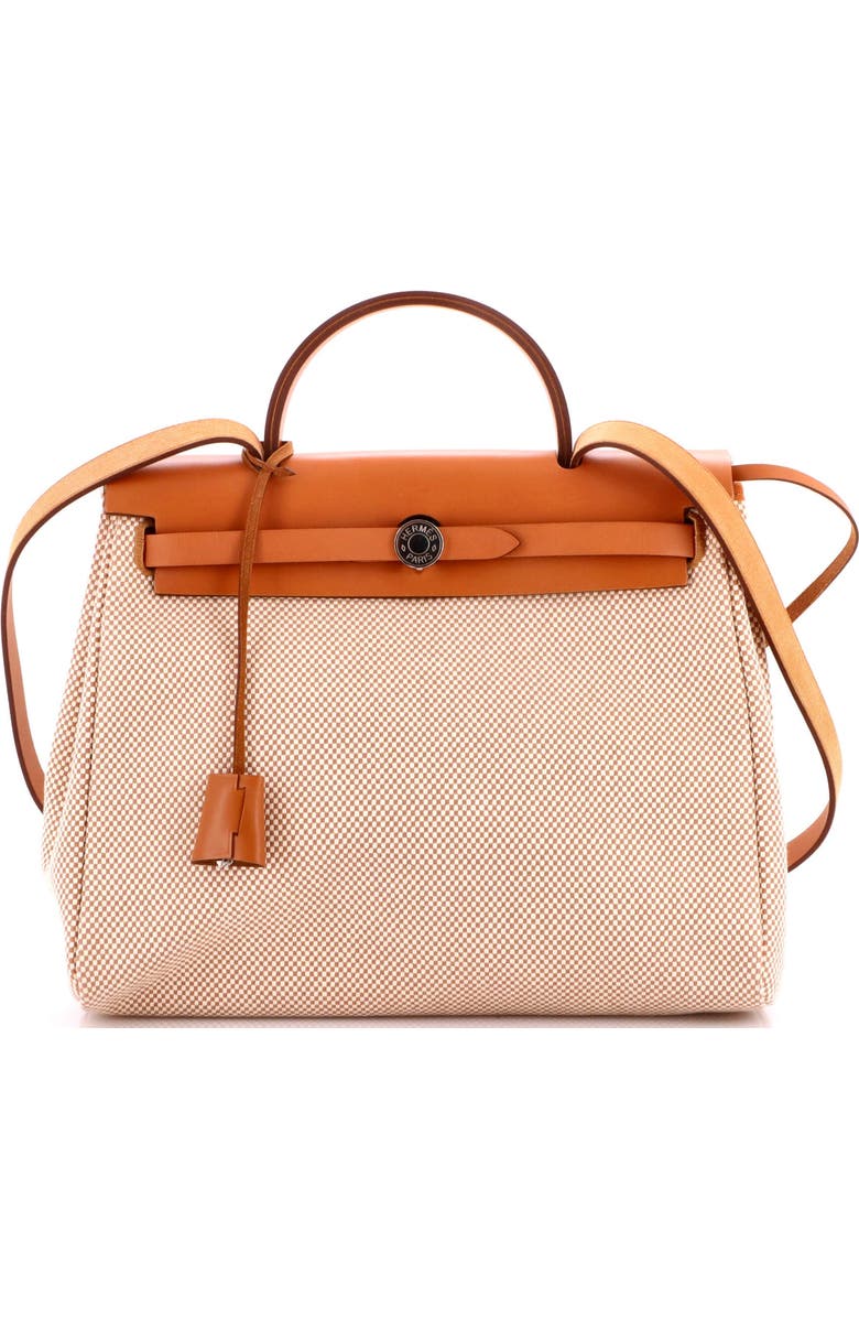 Pre-Owned Hermes Herbag Zip Criss Viking Toile and Leather 31, Main, color, Gold