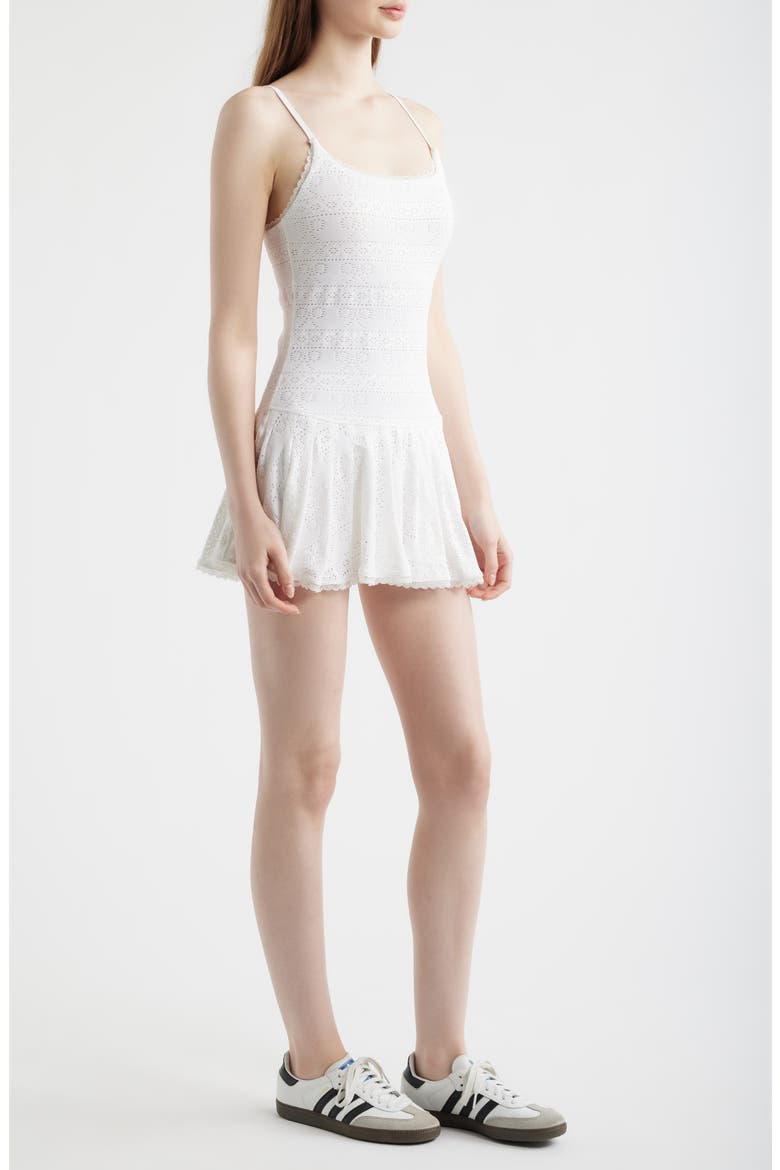 Leala Eyelet Knit Minidress, Alternate, color, TRUE WHITE