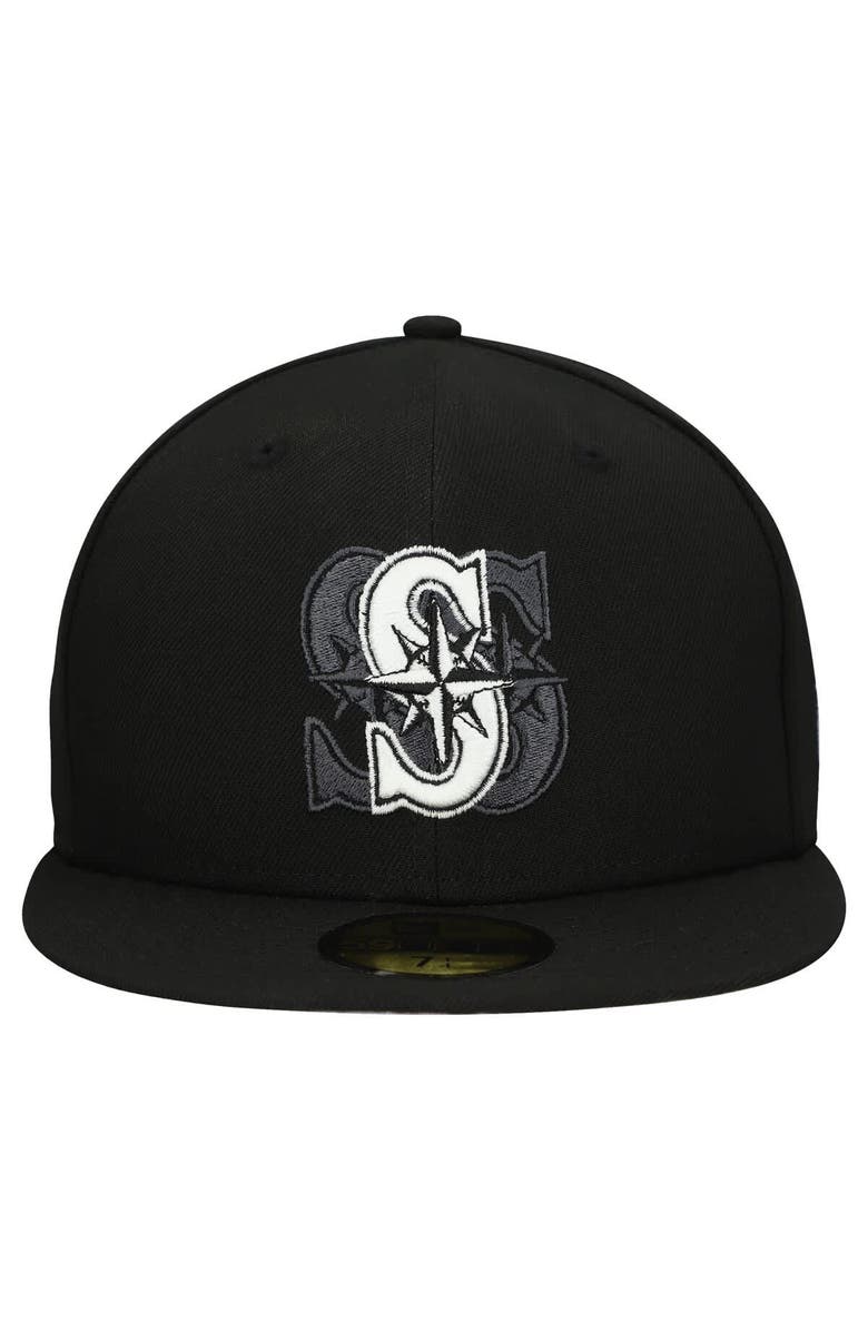 New Era Men's New Era Black Seattle Mariners Tri-Hit 59FIFTY Fitted Hat, Alternate, color, 