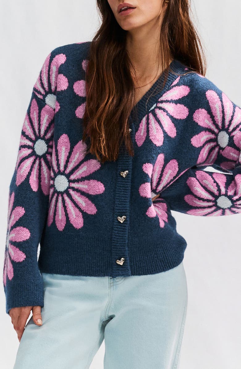NEXT Floral Button Cardigan, Main, color, 