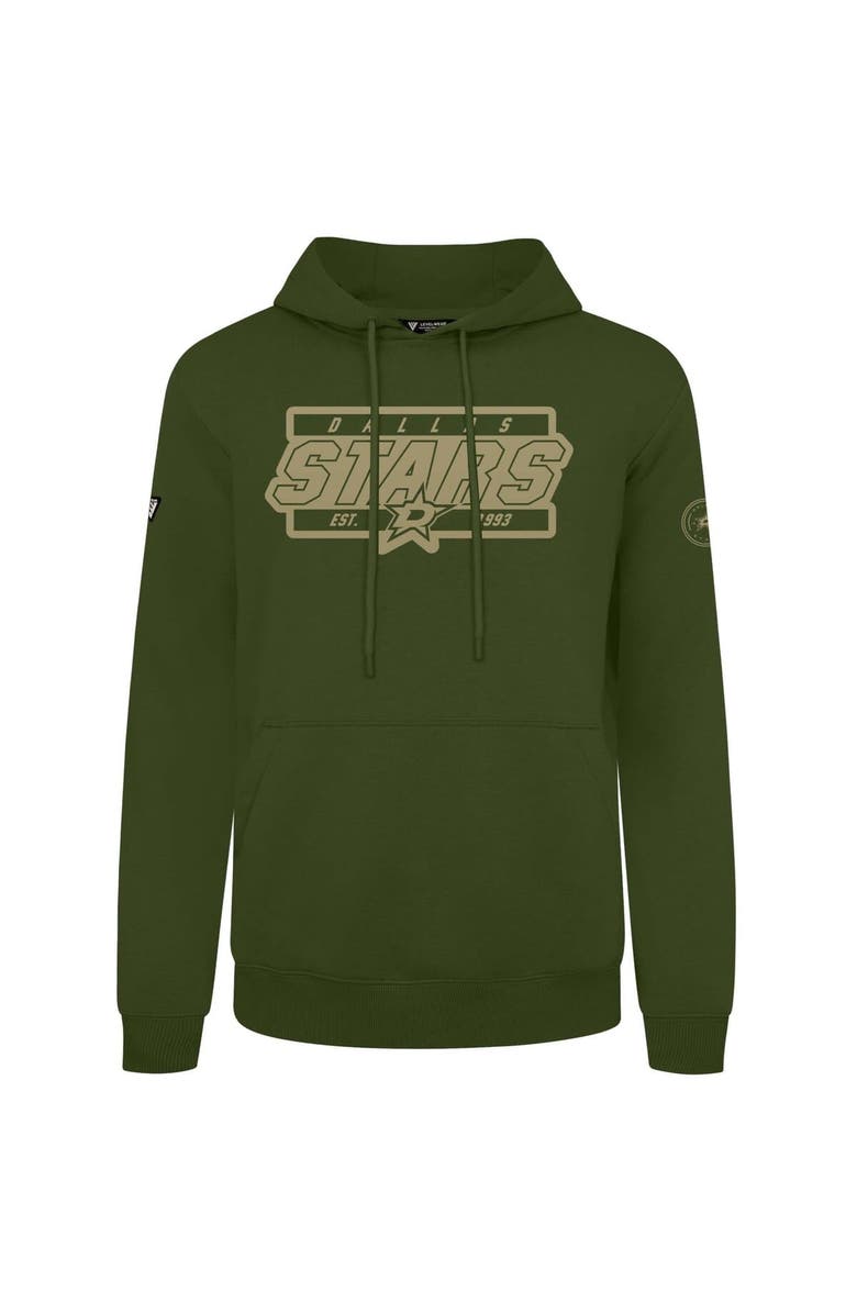 LEVELWEAR Men's Levelwear Olive Dallas Stars Podium Pullover Hoodie, Main, color, Olive