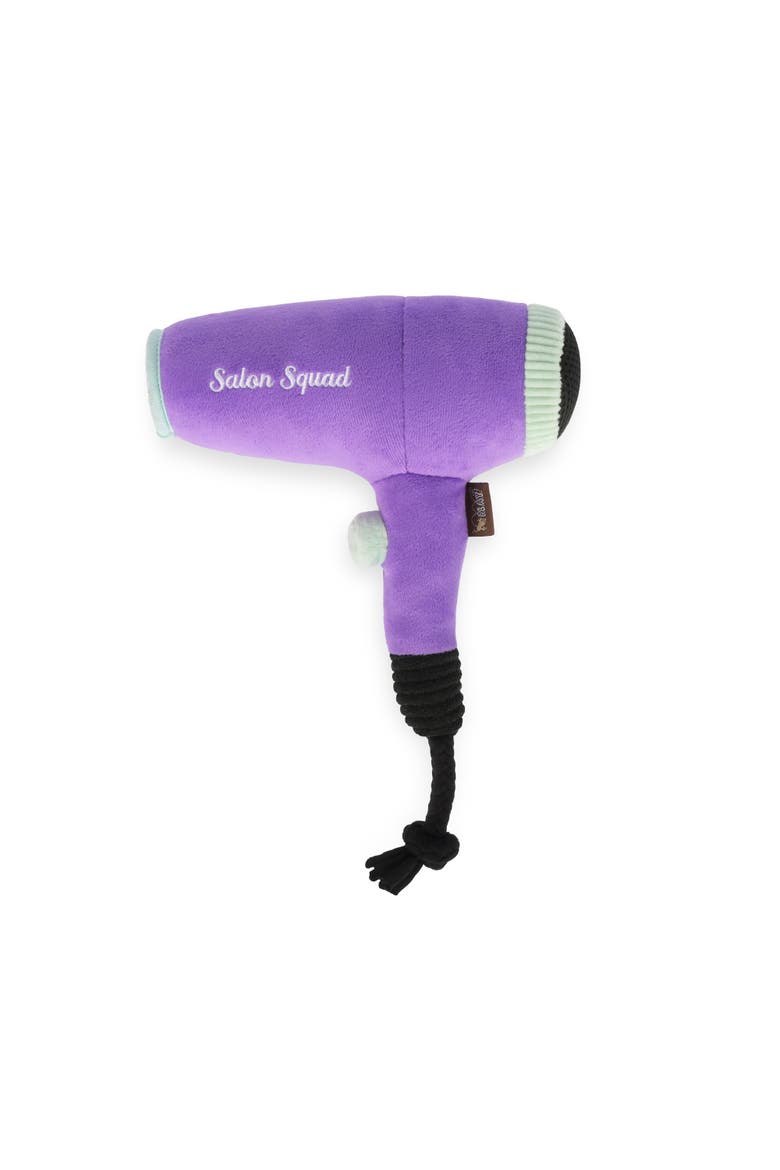Splish Splash Howlin Hair Dryer, Plush Dog Toy, Squeaker, Alternate, color, Purple