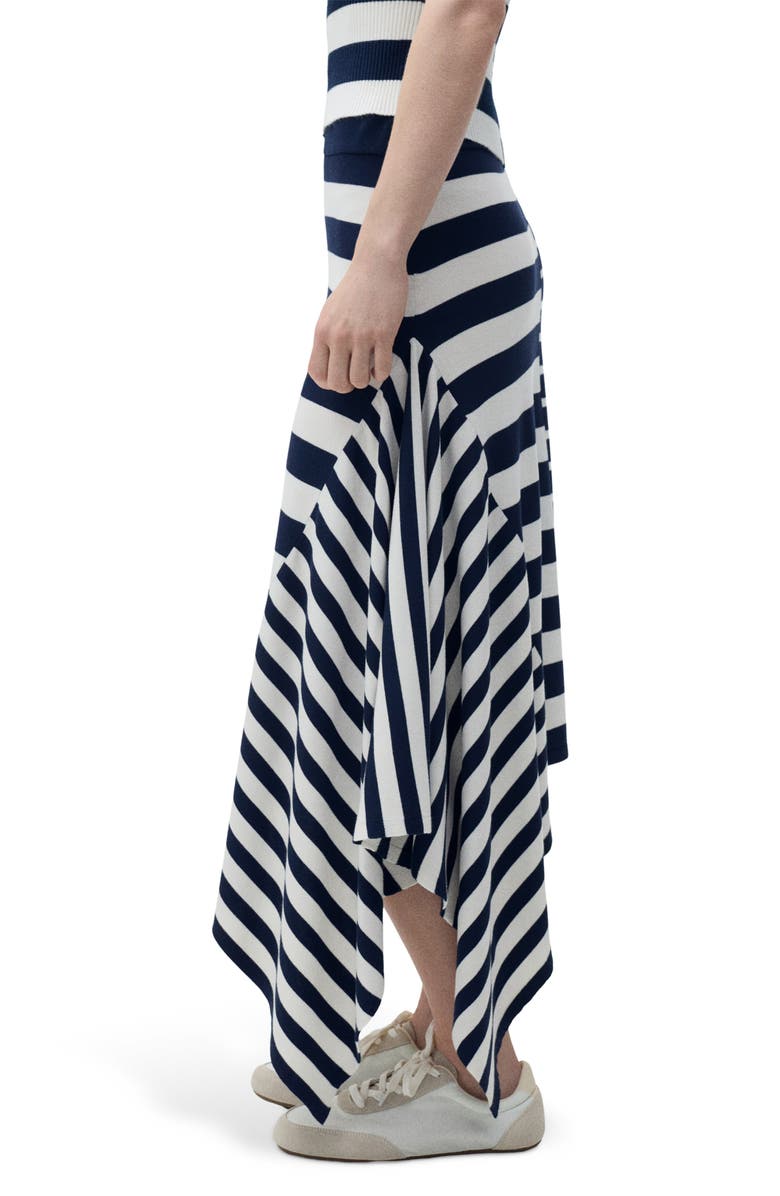 MANGO Asymmetric Stripe Knit Skirt, Alternate, color, 