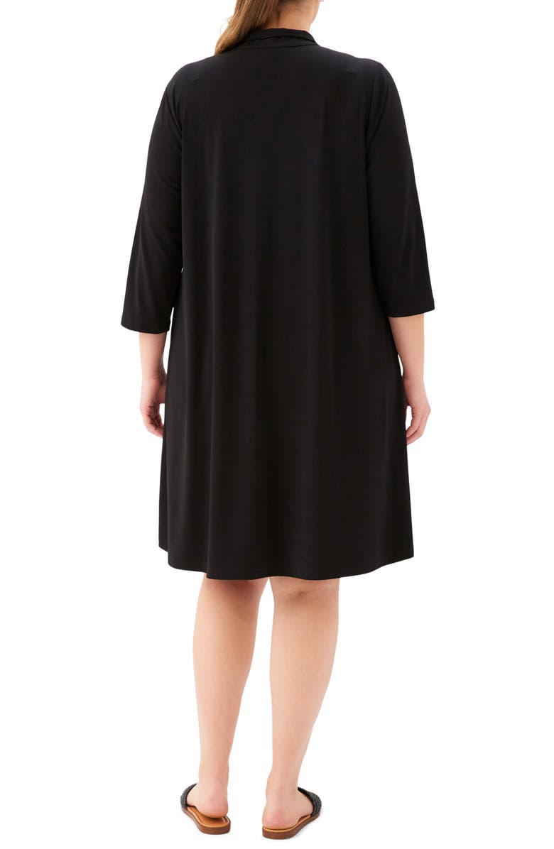 Karen Kane Half Zip Travel Jersey Dress, Alternate, color, Black