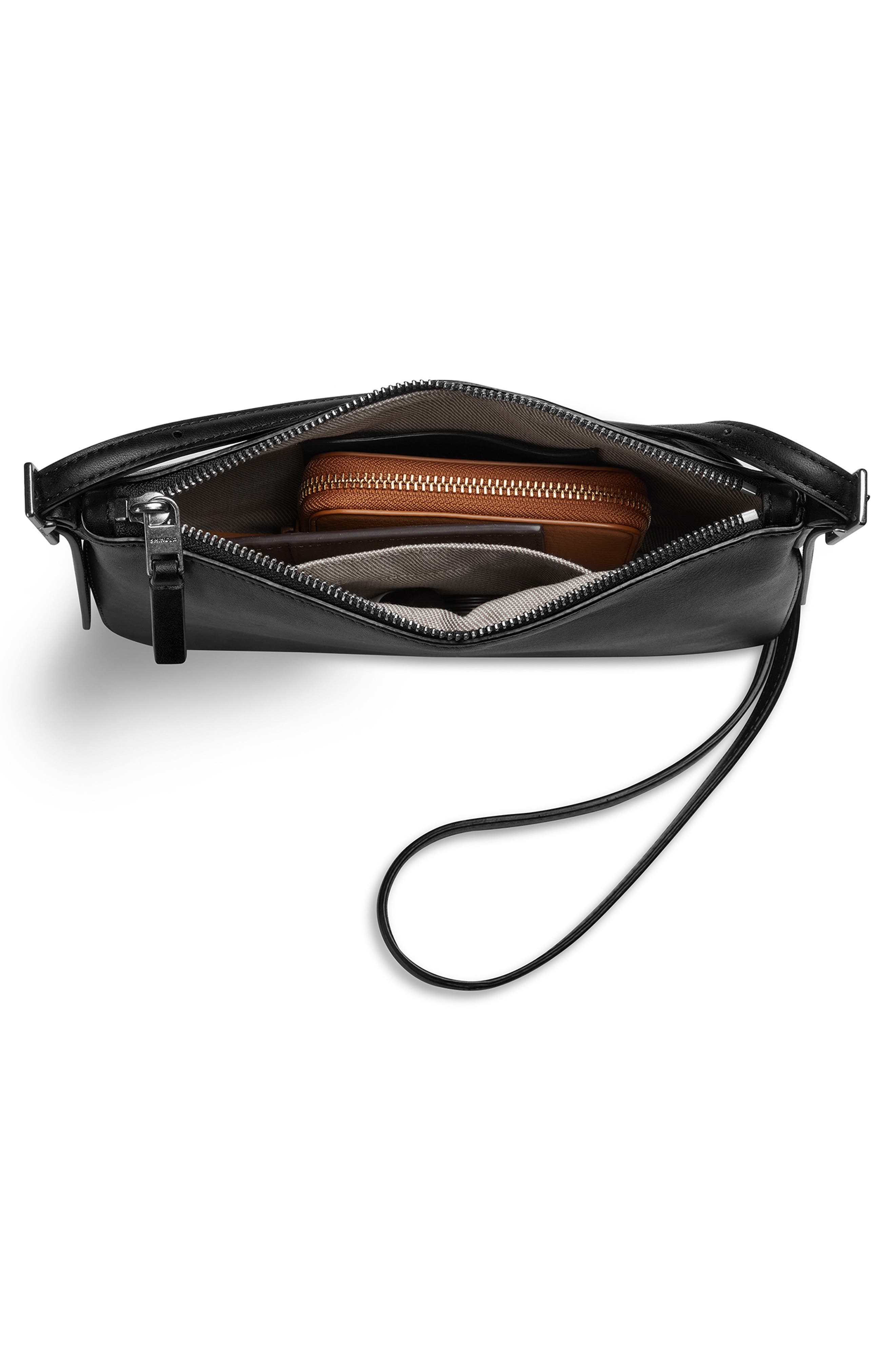 Shinola Small Bixby Accordion Leather Crossbody Bag, Alternate, color, Black