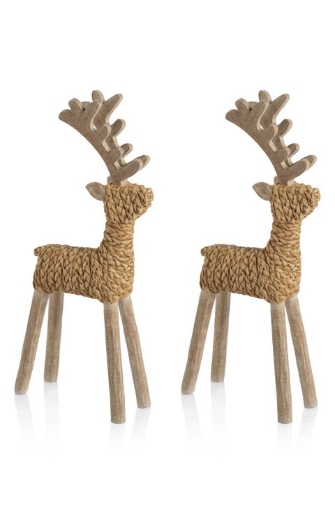Lettice Set of 2 Standing Deer Figurines