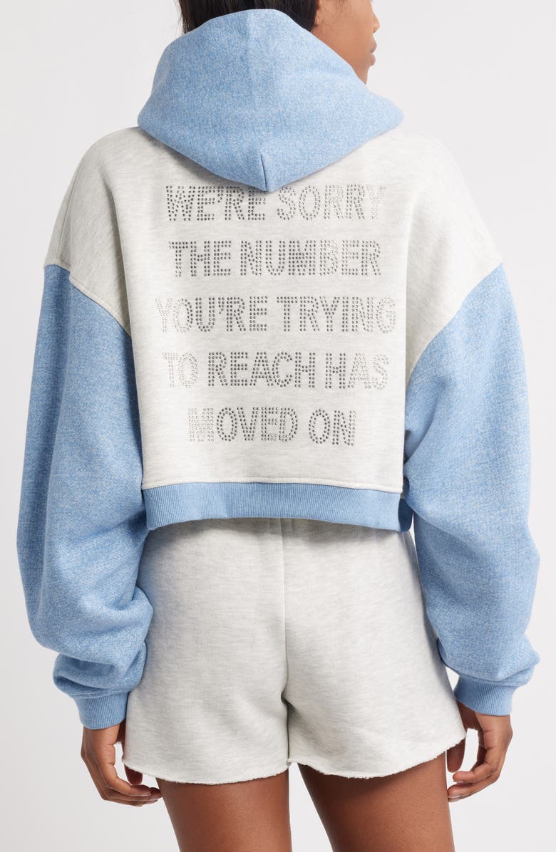 BOYS LIE 1-800 Alex Colorblock Zip Crop Hoodie, Alternate, color, Grey