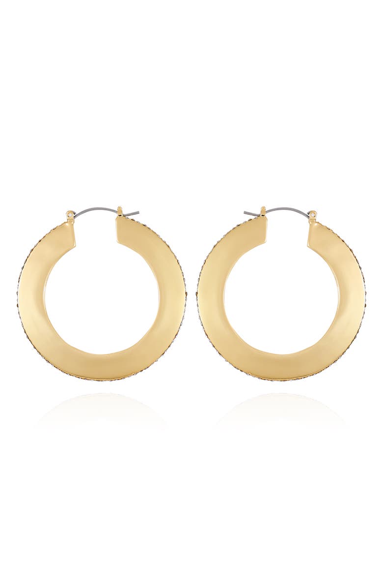 Vince Camuto Pavé Crystal Hoop Earrings, Main, color,