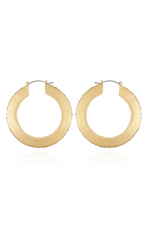 Pavé Crystal Hoop Earrings