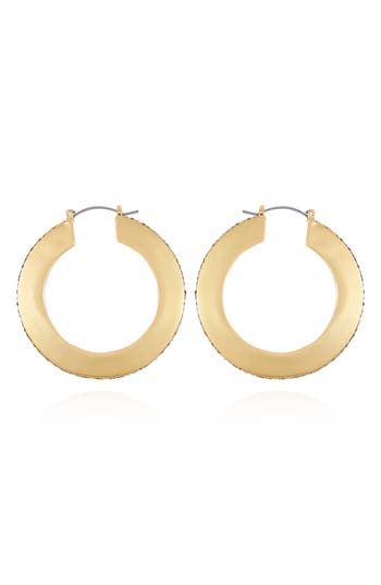 Vince Camuto Pavé Crystal Hoop Earrings In Goldtone