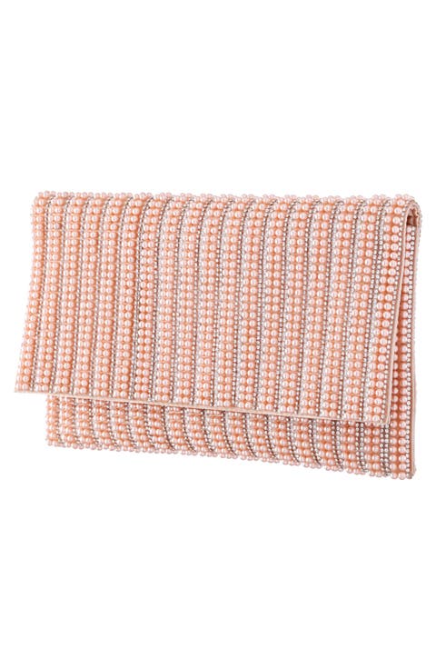 Crystal & Imitation Pearl Embellished Clutch