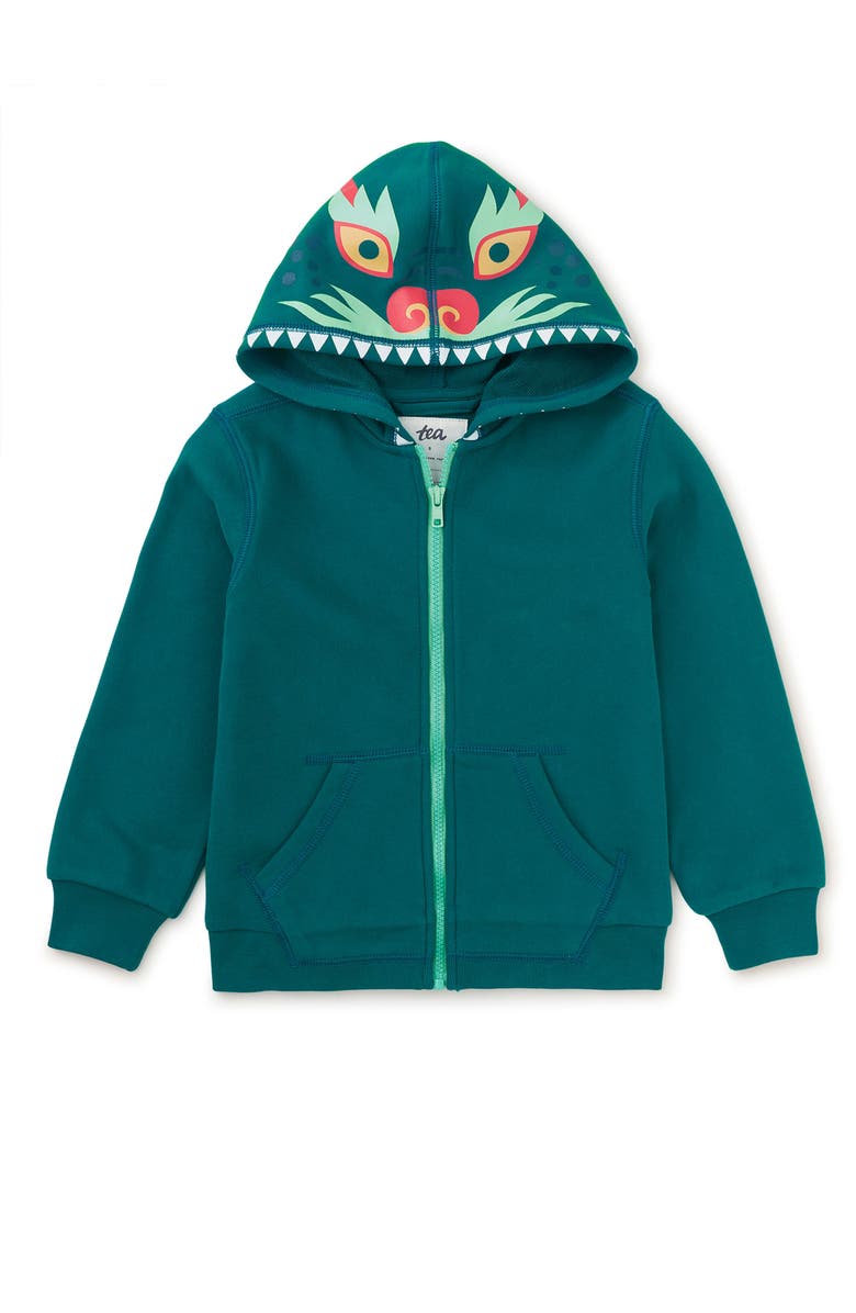 Tea Collection Dragon Head Hoodie, Main, color, 