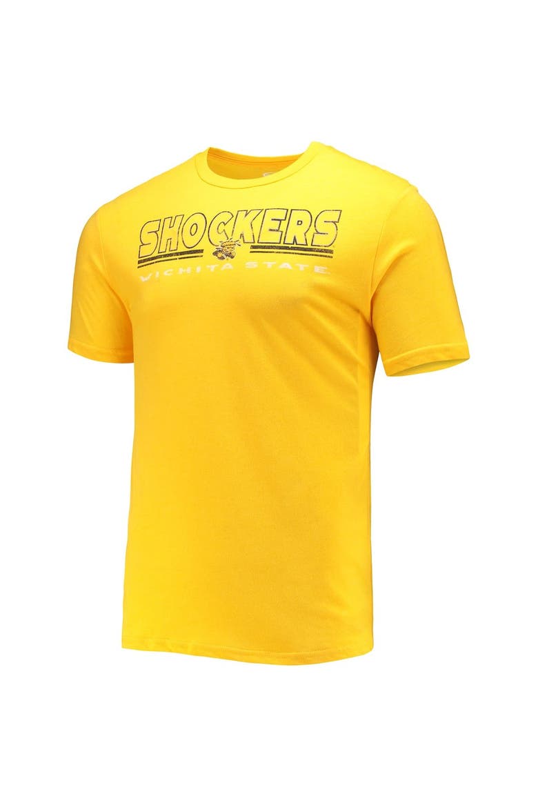 Men's Concepts Sport Heathered Charcoal/Yellow Wichita State Shockers Meter T-Shirt & Pants Sleep Set, Alternate, color, Heather Charcoal