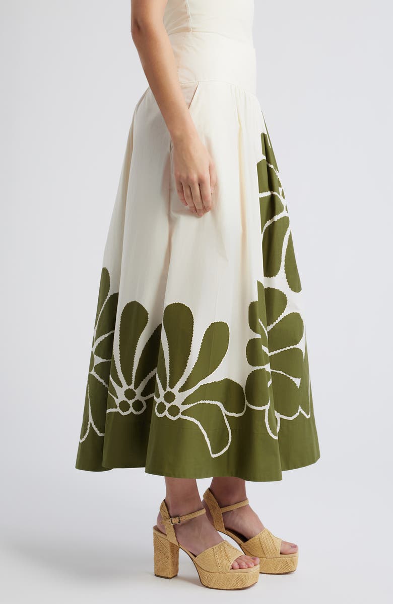 FARM Rio Palermo Botanical Midi Skirt, Alternate, color, Palermo Green