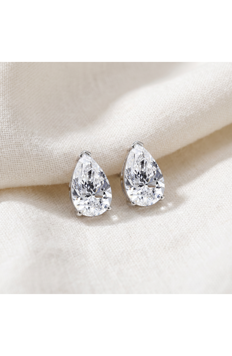 Bliss Diamond 2 Ct Lab Grown Pear Shape Diamond Studs 14k Gold Earrings, Alternate, color, 14K White Gold