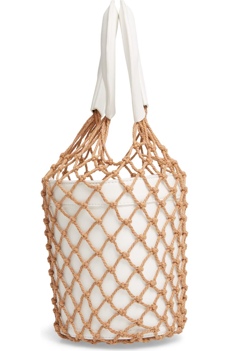 Knotty Net Faux Leather Bucket Bag, Alternate, color,