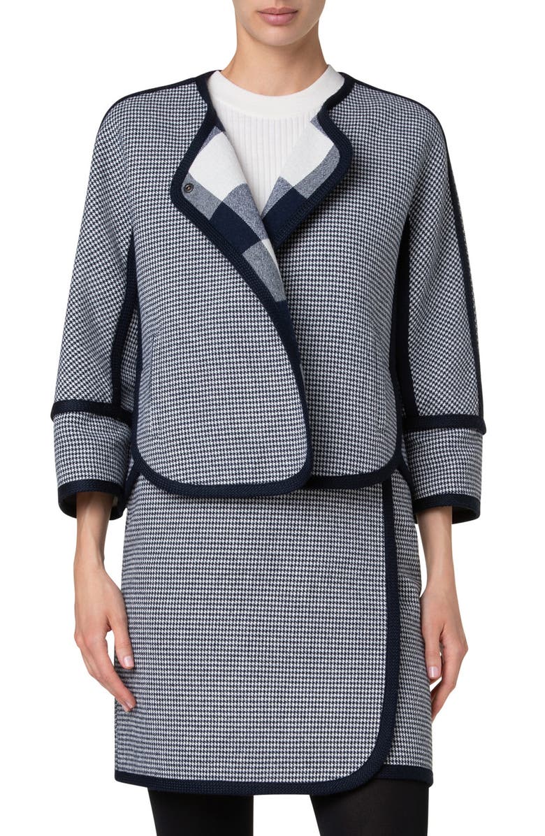 Akris punto Houndstooth Double Face Jacket, Main, color,