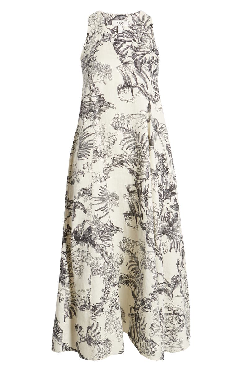 COS Tapitor Linen Midi Dress, Main, color, 