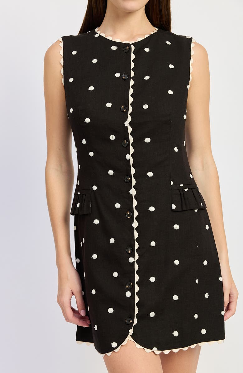 En Saison Heather Embroidered Minidress, Alternate, color, Black Natural