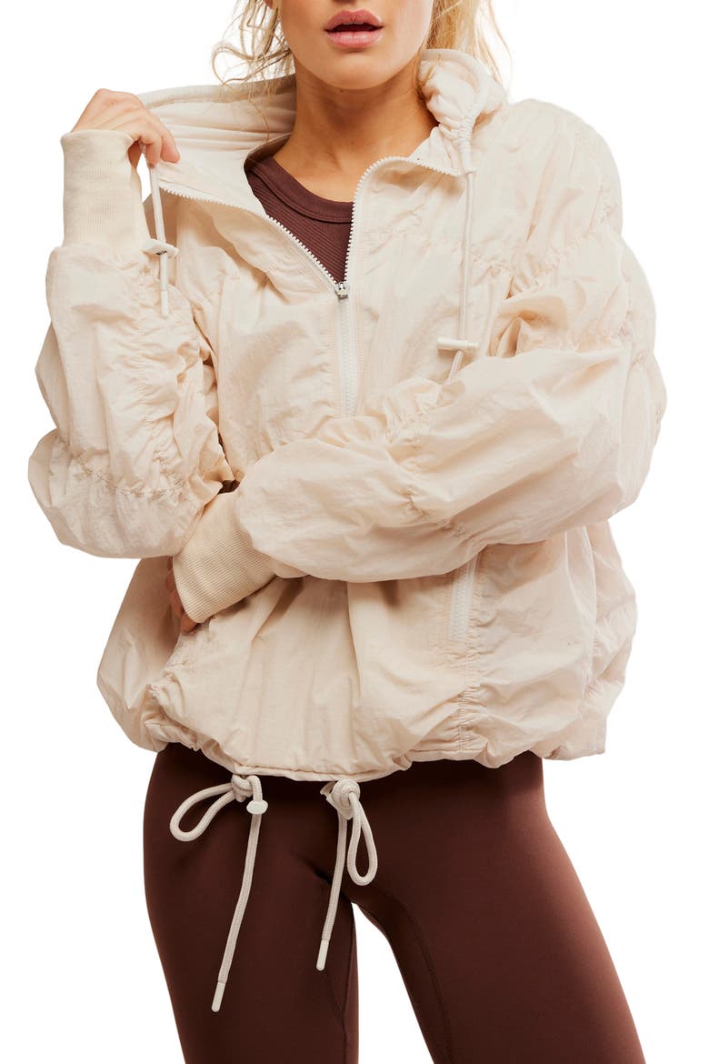 FP Movement FP Light Packer Water Resistant Hiking Pullover, Main, color, BLEACHED CLAY