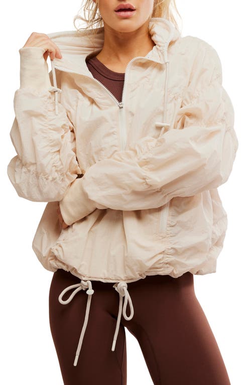 Free People Fp Light Packer Water Resistant Hiking Pullover In Bleached Clay