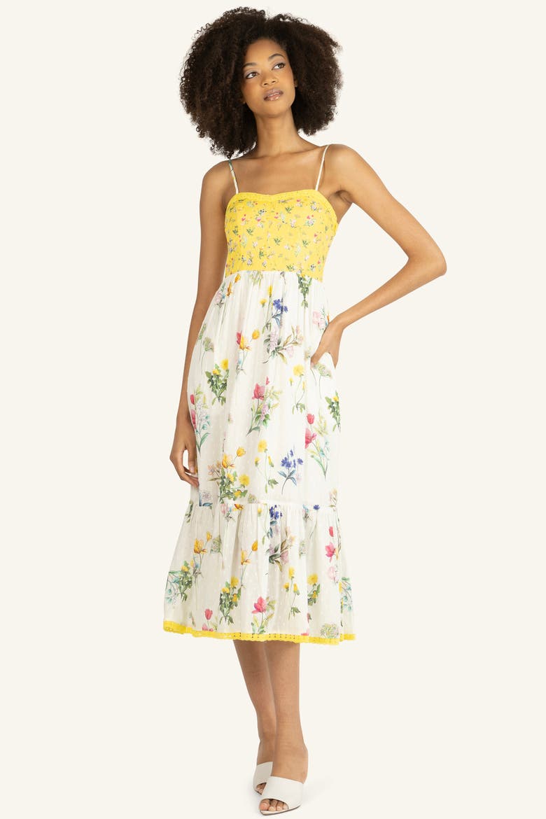 Finley Dress, Alternate, color, Yellow Vintage with Border