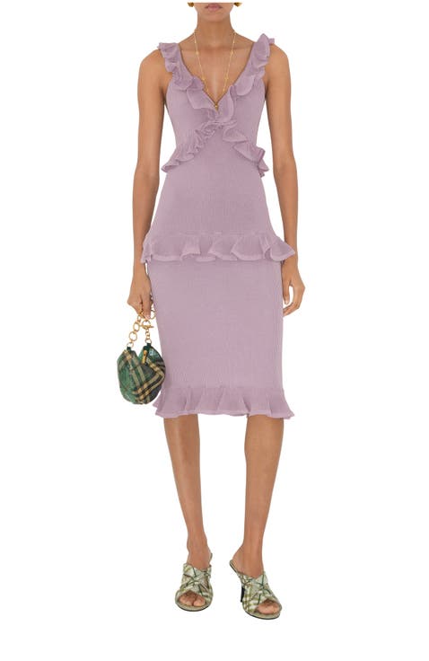 Ruffled Silk Blend Dress