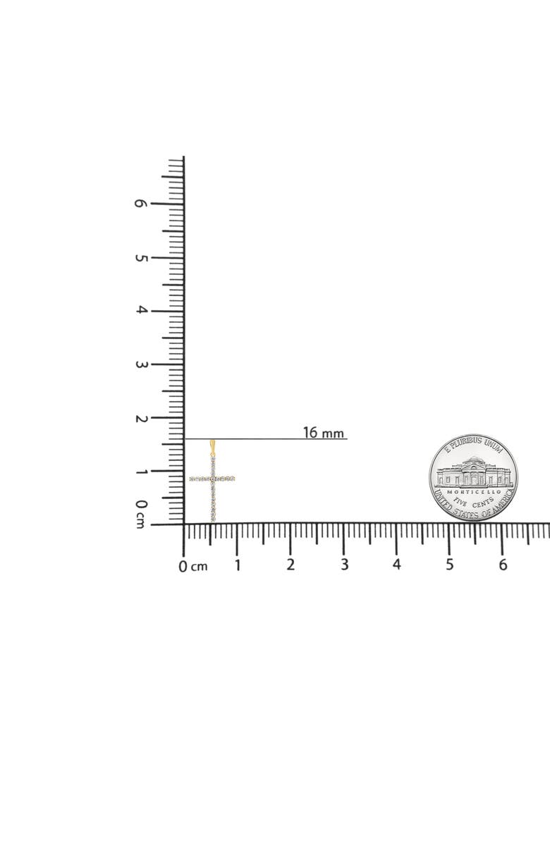 Haus of Brilliance 14K Yellow Gold Plated Silver 1/2 Cttw Champagne Diamond Cross Pendant Necklace, Alternate, color, Yellow