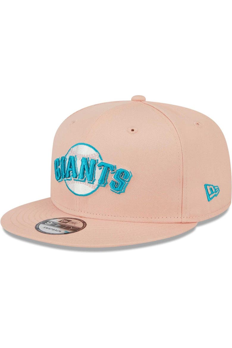 Men's New Era Pink San Francisco Giants  Sky Aqua Undervisor 9FIFTY Snapback Hat, Alternate, color, Pink