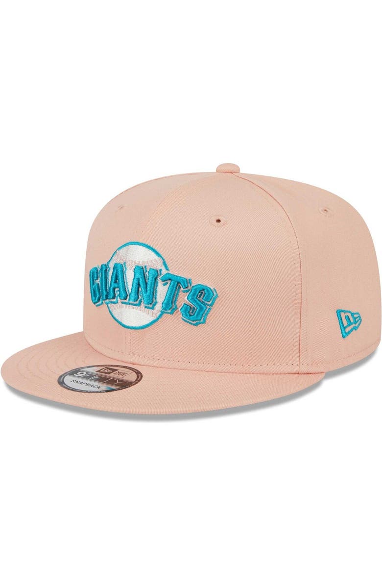 New Era Men's New Era Pink San Francisco Giants  Sky Aqua Undervisor 9FIFTY Snapback Hat, Alternate, color, 