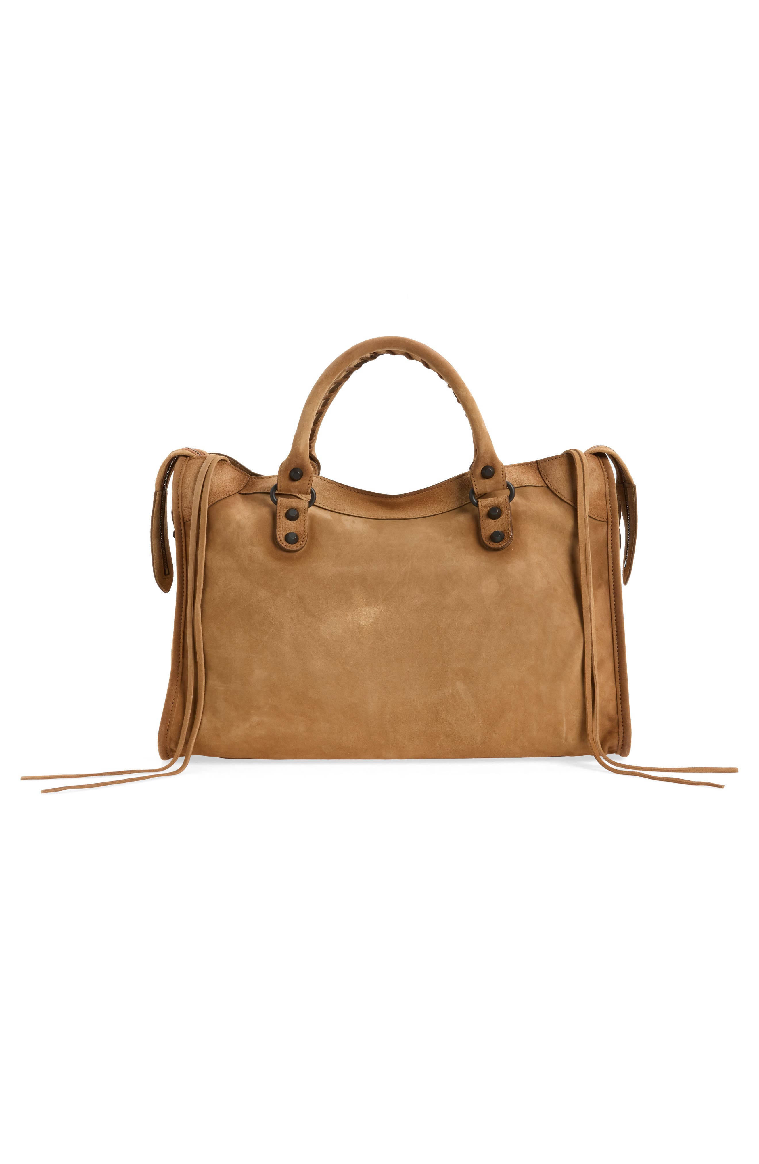 Medium Le City Suede Satchel, Alternate, color, 2533 CAMEL