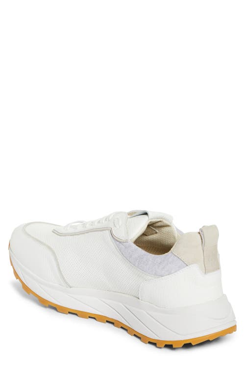 Eleventy Perforated Low Top Sneaker In Sage White