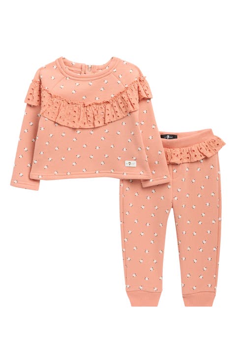 Ruffle Yoke 2-Piece Joggers Set (Baby)
