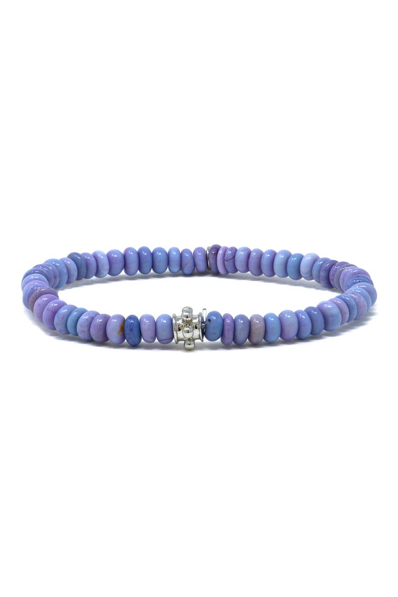 Bohème Lavender Opal Beaded Stretch Bracelet, Main, color, PURPLE