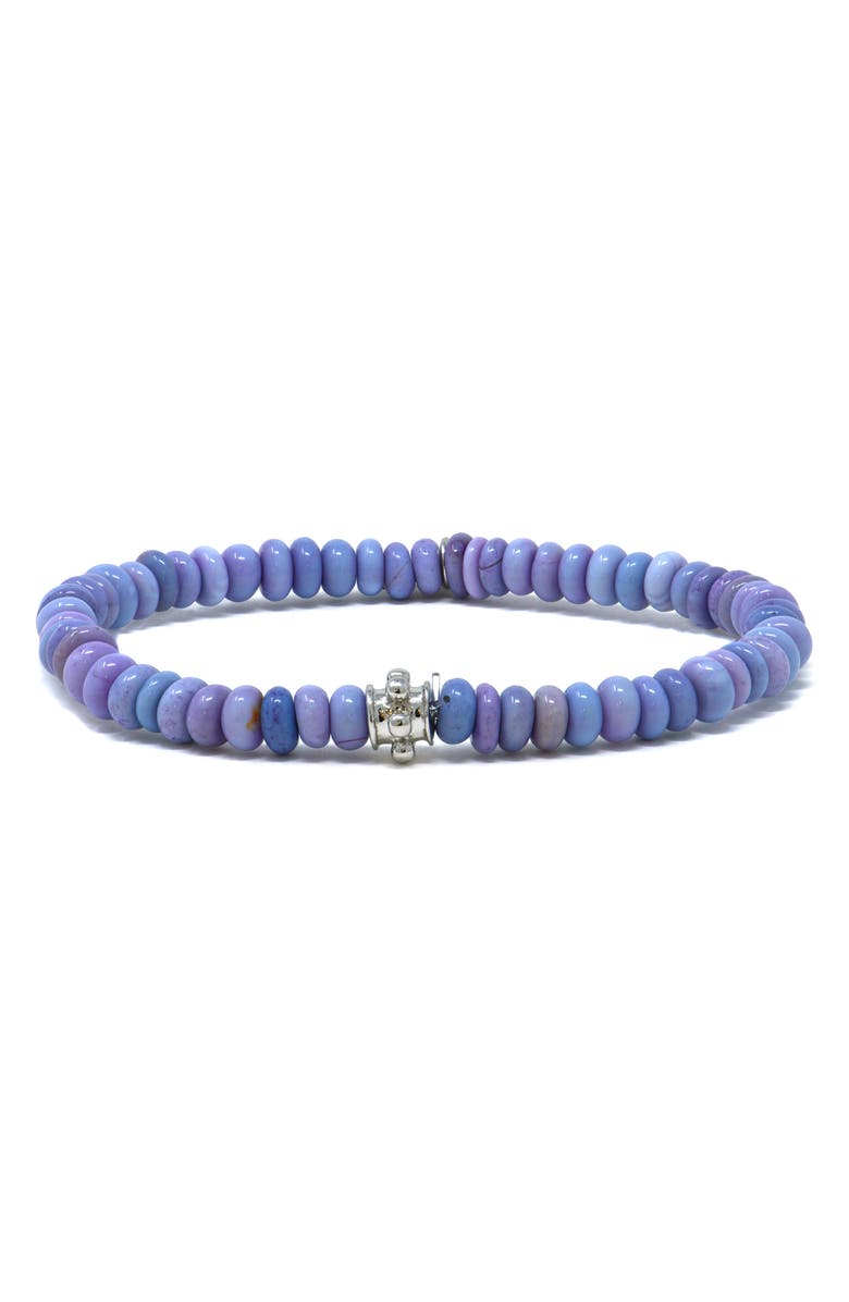 Anzie Bohème Lavender Opal Beaded Stretch Bracelet, Main, color, Purple