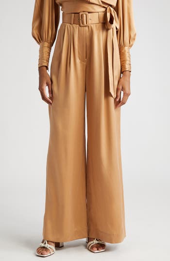 Belted Wide Straight Trousers – La Garçonne