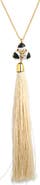 Lele Sadoughi Crystal Orchid Tassel Necklace