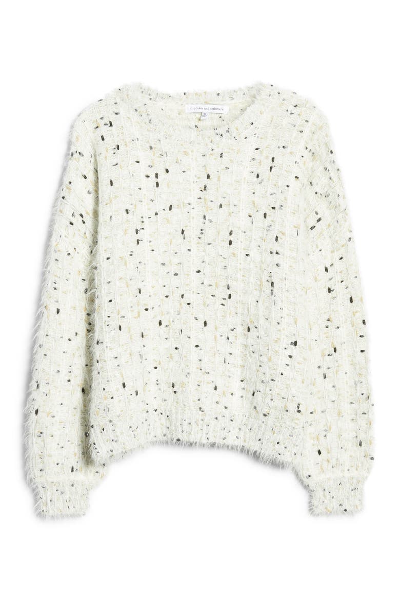 Nisha Fuzzy Speckle Pullover, Alternate, color, IVORY