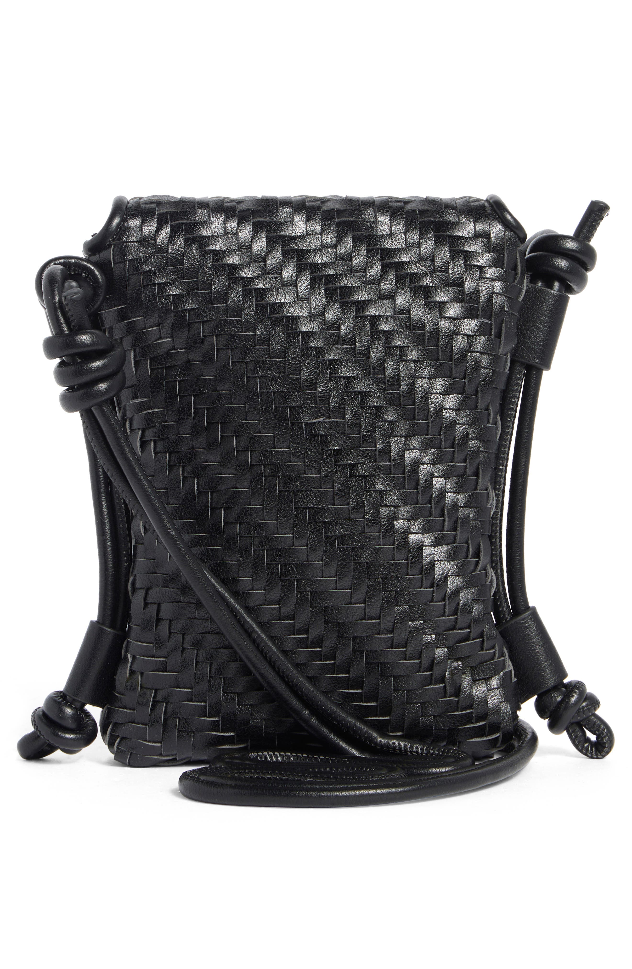 Dolce Vita Woven Crossbody Bag, Alternate, color, Black