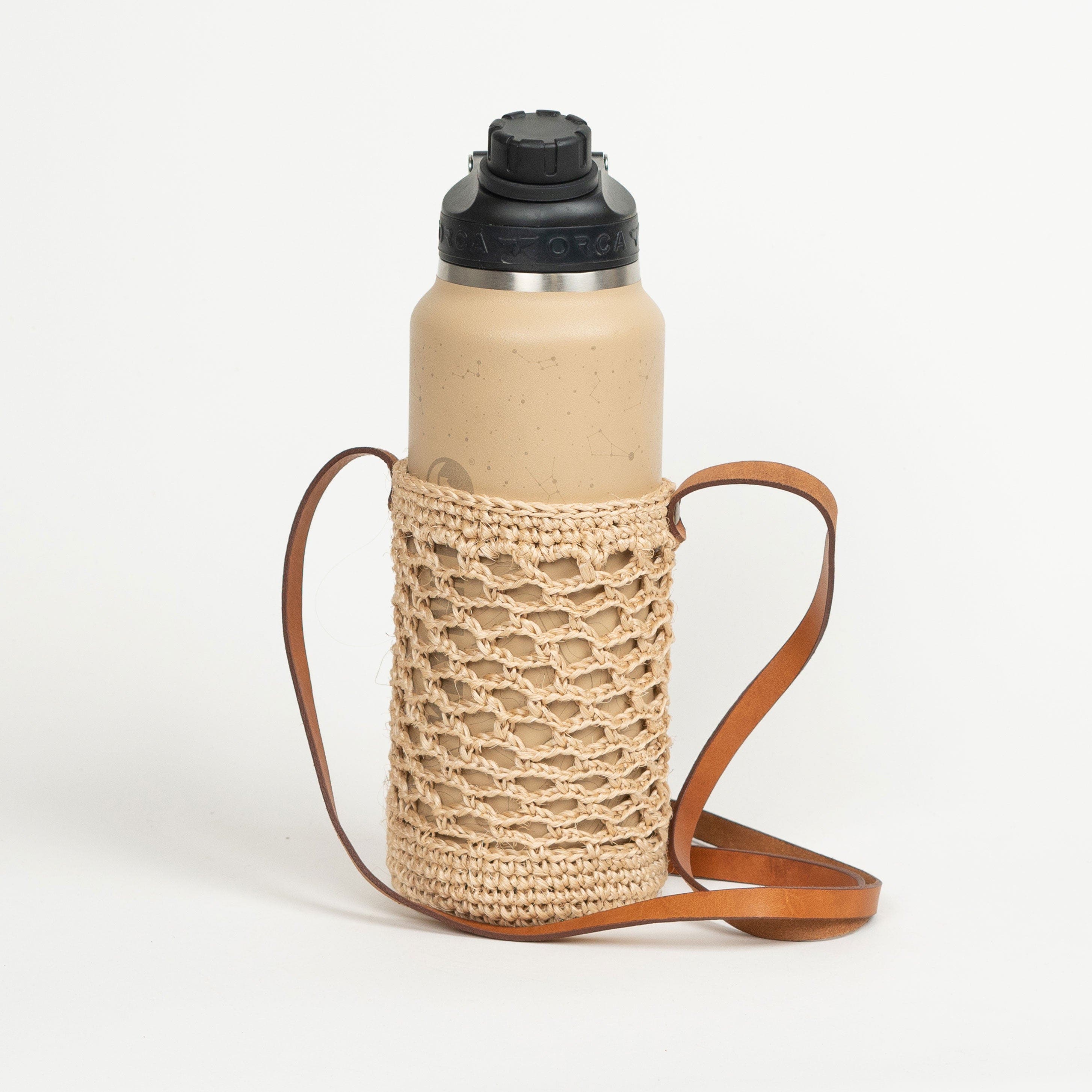 Minga Jessy Water Bottle Holder - Plant Fiber Strap in Natural 