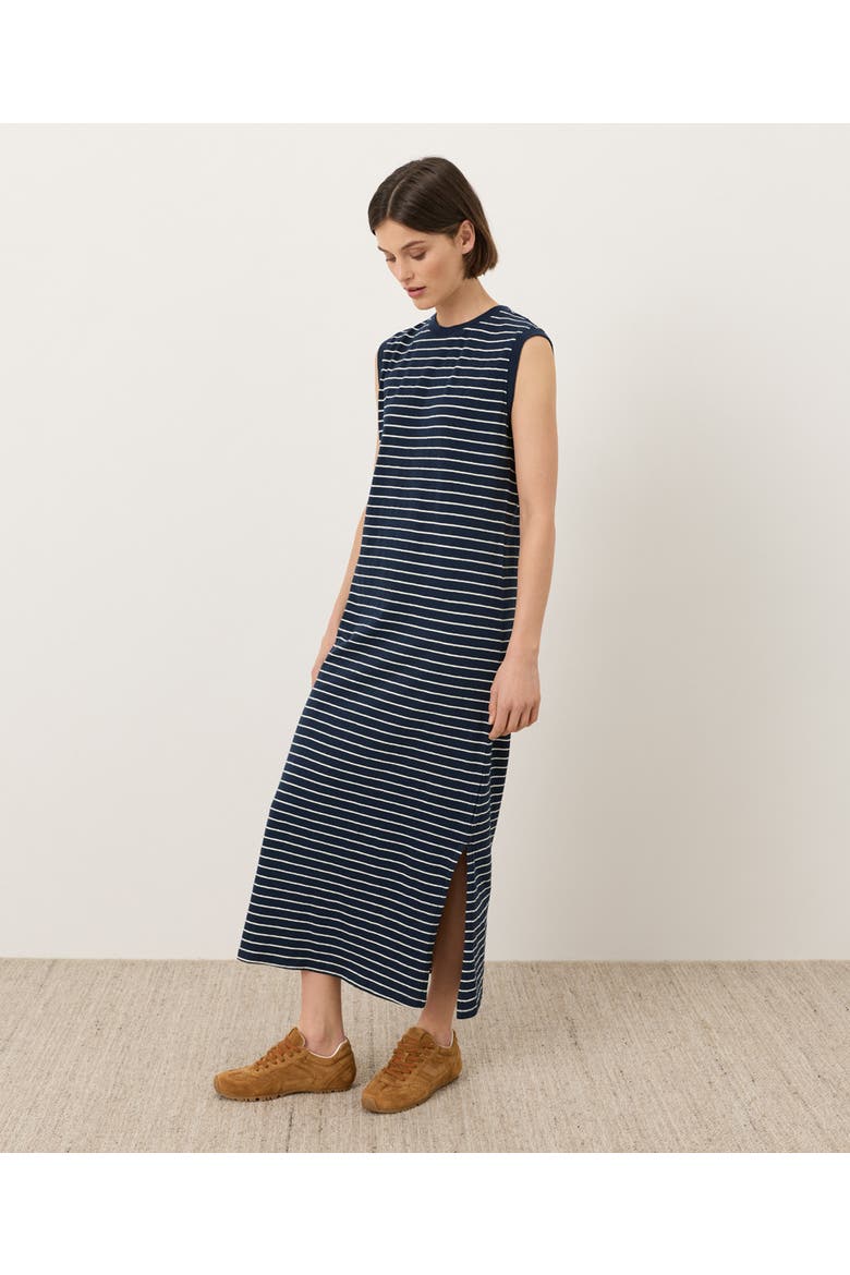 Organic Cotton Soft-Slub Essential Easy Muscle Tee Maxi Dress, Alternate, color, Saranac Stripe