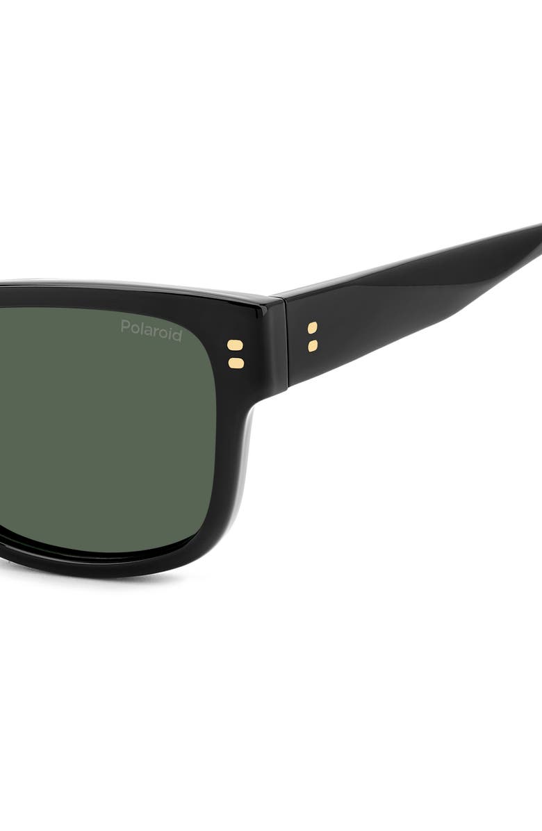 Polaroid 55mm Polarized Square Sunglasses, Alternate, color, Black/ Green Pz