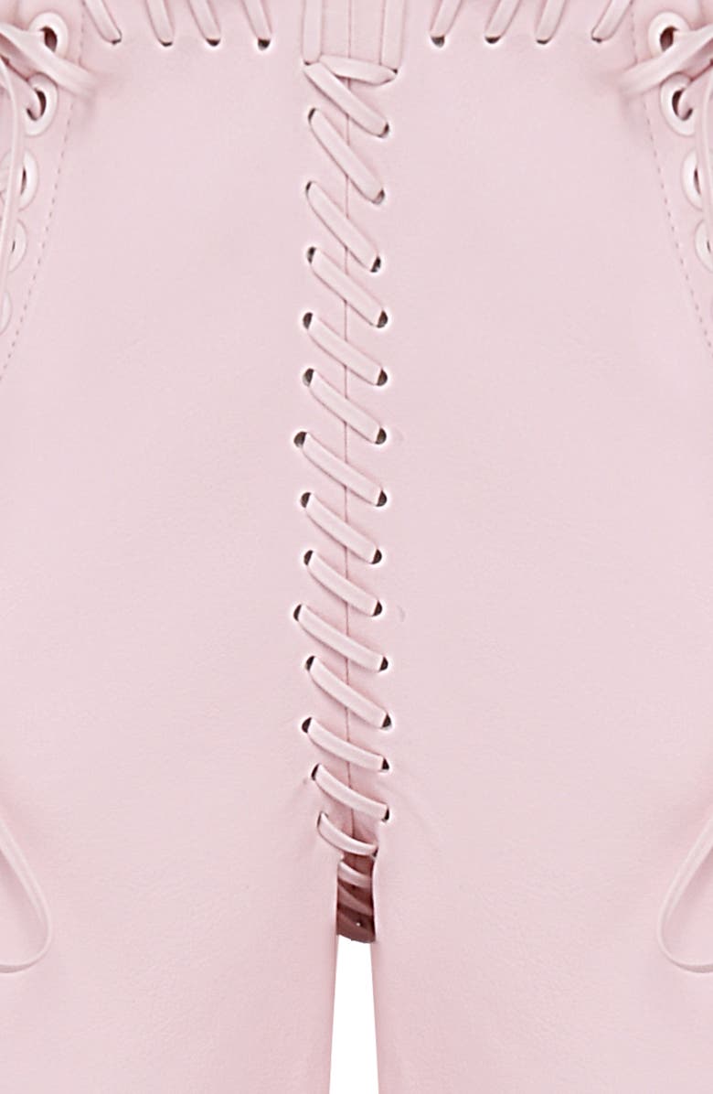 HOUSE OF CB Elliott Lace Up Faux Leather Pants, Alternate, color, 