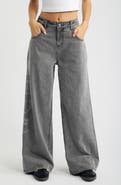 YMI Love Print Relaxed Superwide Leg Jeans