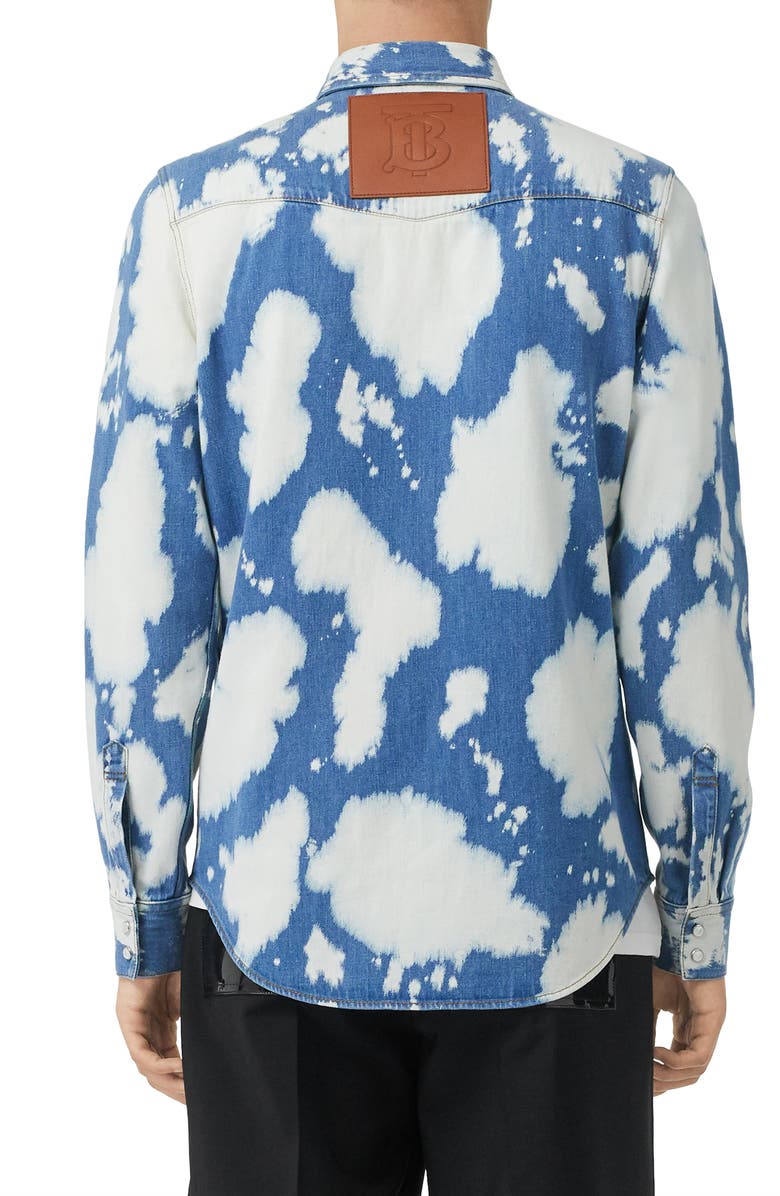 Burberry Bleach Denim Slim Fit Western Shirt, Alternate, color, 