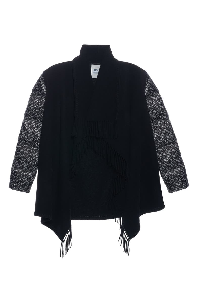 Moncler Quilted Down & Wool Short Cape, Alternate, color, 