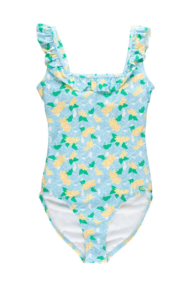 UPF50+ Women's Ruffle One Piece Swimsuit, Main, color, Blooming Basket