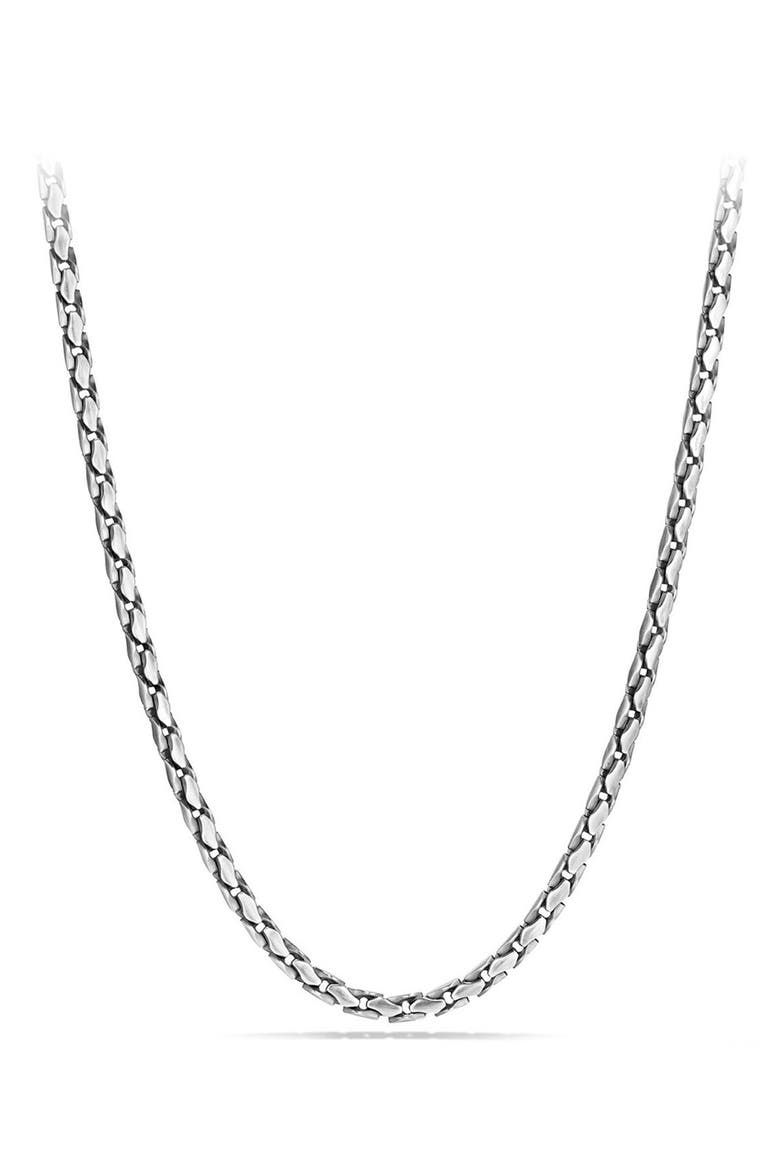 Fluted Chain Necklace, Main, color, SILVER